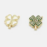 Foreign Trade Popular Style Graceful Personality Gold-plated Zircon Diy Four-leaf Clover Accessories Diy Plant Four-leaf Clover Accessories main image 3