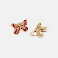 Fashion Butterfly Copper Zircon Earrings Wholesale main image 4