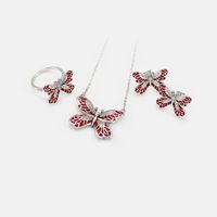 Boucles D&#39;oreilles Mode Papillon En Cuivre Zircon main image 5