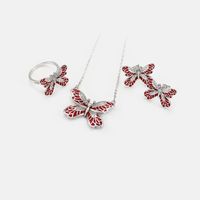 Fashion Butterfly Copper Zircon Earrings Wholesale main image 5