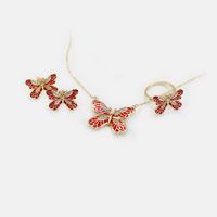 Boucles D&#39;oreilles Mode Papillon En Cuivre Zircon main image 6