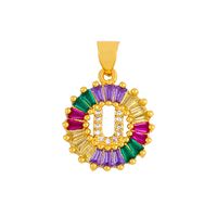 English Alphabet Color Zircon Letter Round Necklace Nhas137029 sku image 21