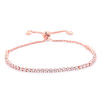 European And American Fashion New Style Zircon Bracelet Single Row Claw Inlaid Personality Simple Multi-color Adjustable Bracelet Factory Wholesale sku image 1