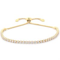 European And American Fashion New Style Zircon Bracelet Single Row Claw Inlaid Personality Simple Multi-color Adjustable Bracelet Factory Wholesale sku image 3