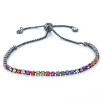 Simple Single Row Multicolor Zircon Copper Bracelet sku image 1