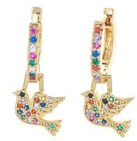Fashion Diamond Colored Zircon Bird Earrings sku image 1