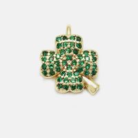 Foreign Trade Popular Style Graceful Personality Gold-plated Zircon Diy Four-leaf Clover Accessories Diy Plant Four-leaf Clover Accessories sku image 6