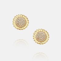 Wholesale Fashion Gold-plated Zircon Round Earrings sku image 2