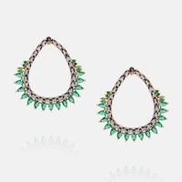 Wholesale Fashion Stained Glass Gold-plated Zircon Earrings sku image 4