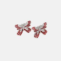 Boucles D&#39;oreilles Mode Papillon En Cuivre Zircon sku image 3