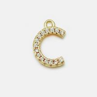 Fashion Zircon 26 Letter Copper Accessories Wholesale sku image 6