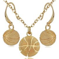Fashion Three-dimensional Basketball Alloy Necklace main image 6