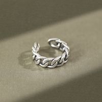 Korean Sterling Silver Thick Chain Opening Ring main image 3