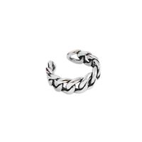 Korean Sterling Silver Thick Chain Opening Ring main image 6