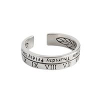 Korean Roman Numeral Sterling Silver Opening Ring main image 3
