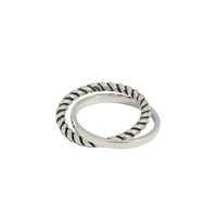 Retro Old Twist Double Cross Sterling Silver Ring main image 3