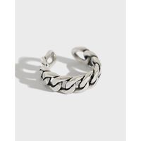 Korean Sterling Silver Thick Chain Opening Ring sku image 1