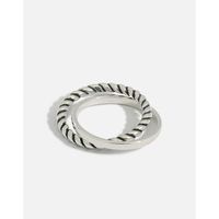 Retro Old Twist Double Cross Sterling Silver Ring sku image 2