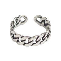 Korean Vintage Chain Sterling Silver Opening Ring main image 6