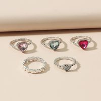 Fashion Retro Diamond Love Ring Set main image 5