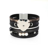 Fashion Multi-layer Heart-shape Pearl Leather Bracelet sku image 5