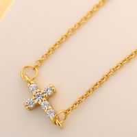 Korean Fashion Diamond Cross Necklace main image 1