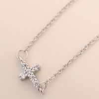 Korean Fashion Diamond Cross Necklace main image 5