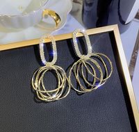 Gold Oval Hoop Earrings main image 5