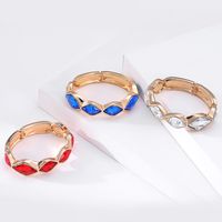 Retro Diamond-shaped Colored Diamond Open Bracelet main image 6