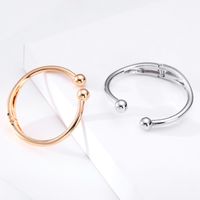 Bracelet En Alliage À Ouverture Brillante À Double Tête Et Perles Rondes De Corée main image 5