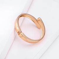 Simple Glossy Spring Opening Alloy Bracelet main image 3