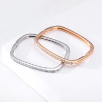 Simple Square Diamond Alloy Bracelet main image 6