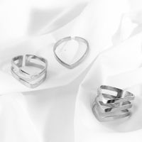 Einfacher Stil Geometrisch Rostfreier Stahl Offener Ring main image 3