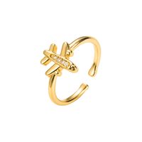 Fashion Small Plane Opening Copper Inlaid Zircon Ring main image 6