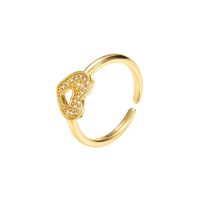 Fashion Hollow Heart-shaped Open Copper Micro-inlaid Zircon Ring main image 6