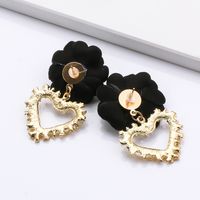 Fashion Heart-shaped Flower Alloy Earrings Wholesale main image 3