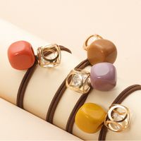 Korean Simple Geometric Hair Ring main image 1