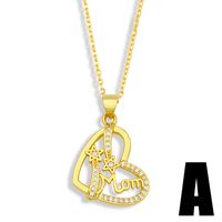 Fashion Heart-shape Letters Mom Copper Necklace sku image 1