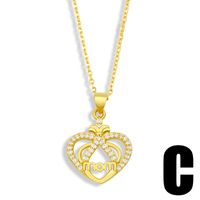 Fashion Heart-shape Letters Mom Copper Necklace sku image 3
