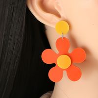 Corée Boucles D&#39;oreilles De Fleurs De Couleur Acrylique En Gros main image 1