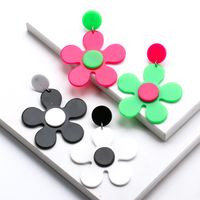 Korea Acrylic Color Flower Earrings Wholesale main image 6