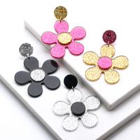Korea Acrylic Color Flower Earrings Wholesale main image 5