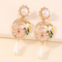 Baroque Alloy Oil Drop Flower Earrings main image 5