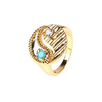 Tai Chi Gossip Inlaid Zircon Ring Wholesale main image 1