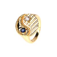 Tai Chi Gossip Inlaid Zircon Ring Wholesale main image 5