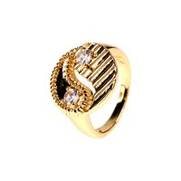 Tai Chi Gossip Inlaid Zircon Ring Wholesale main image 3