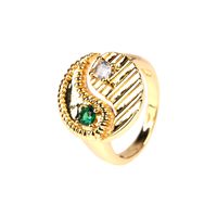 Tai Chi Gossip Inlaid Zircon Ring Wholesale sku image 1