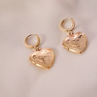 Simple Open Heart-shape Copper Necklace Earring Set sku image 2