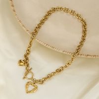 Fashion Heart-shape Thick Chain Necklace Wholesale sku image 1