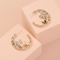 Fashion Diamonds Butterflies C-shaped Earrings main image 4